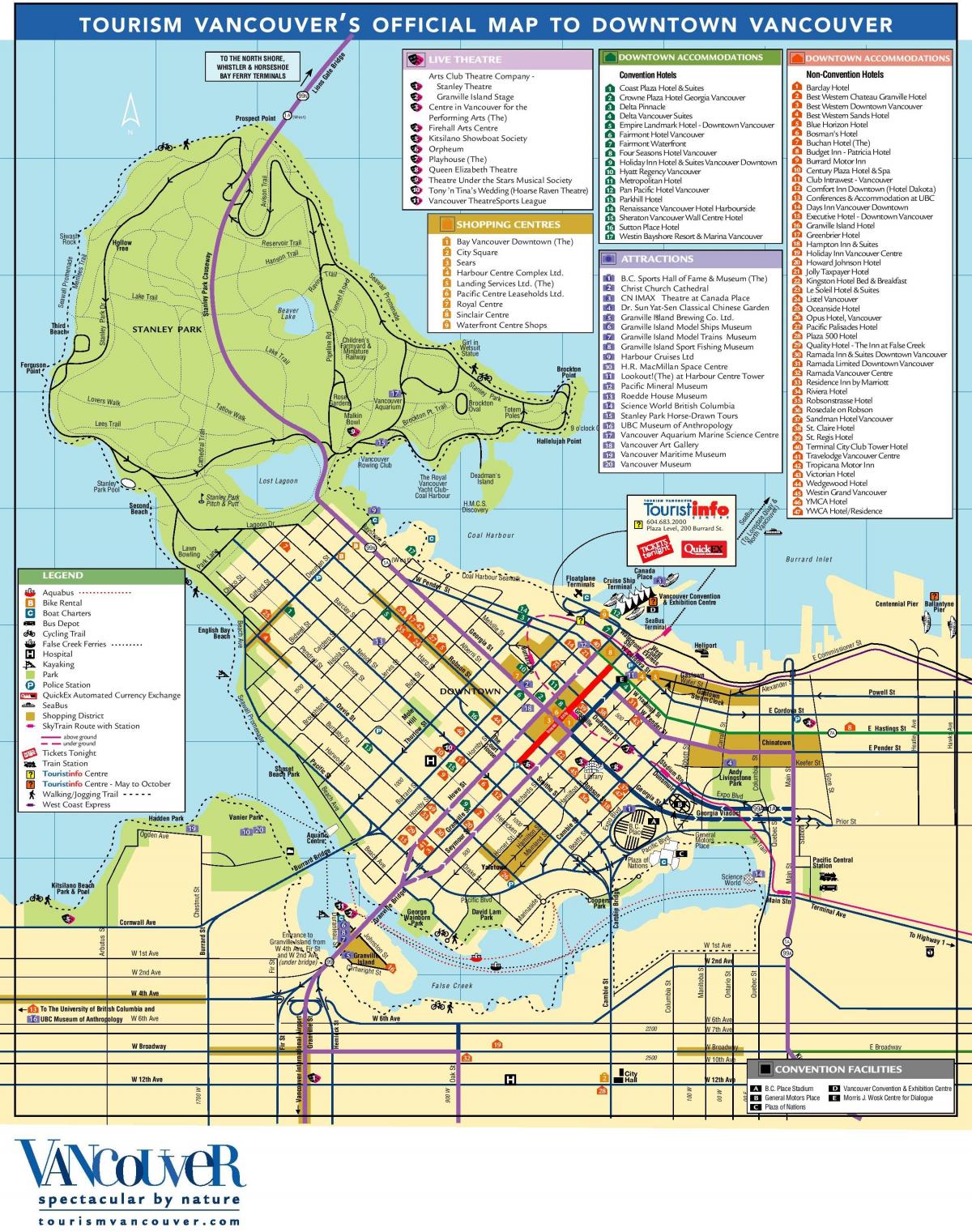 Mapa turístico de Vancouver