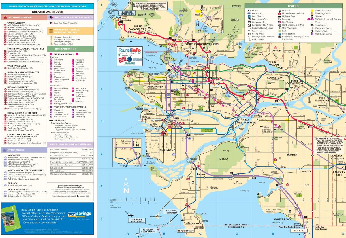 Mapa de estradas de Vancouver